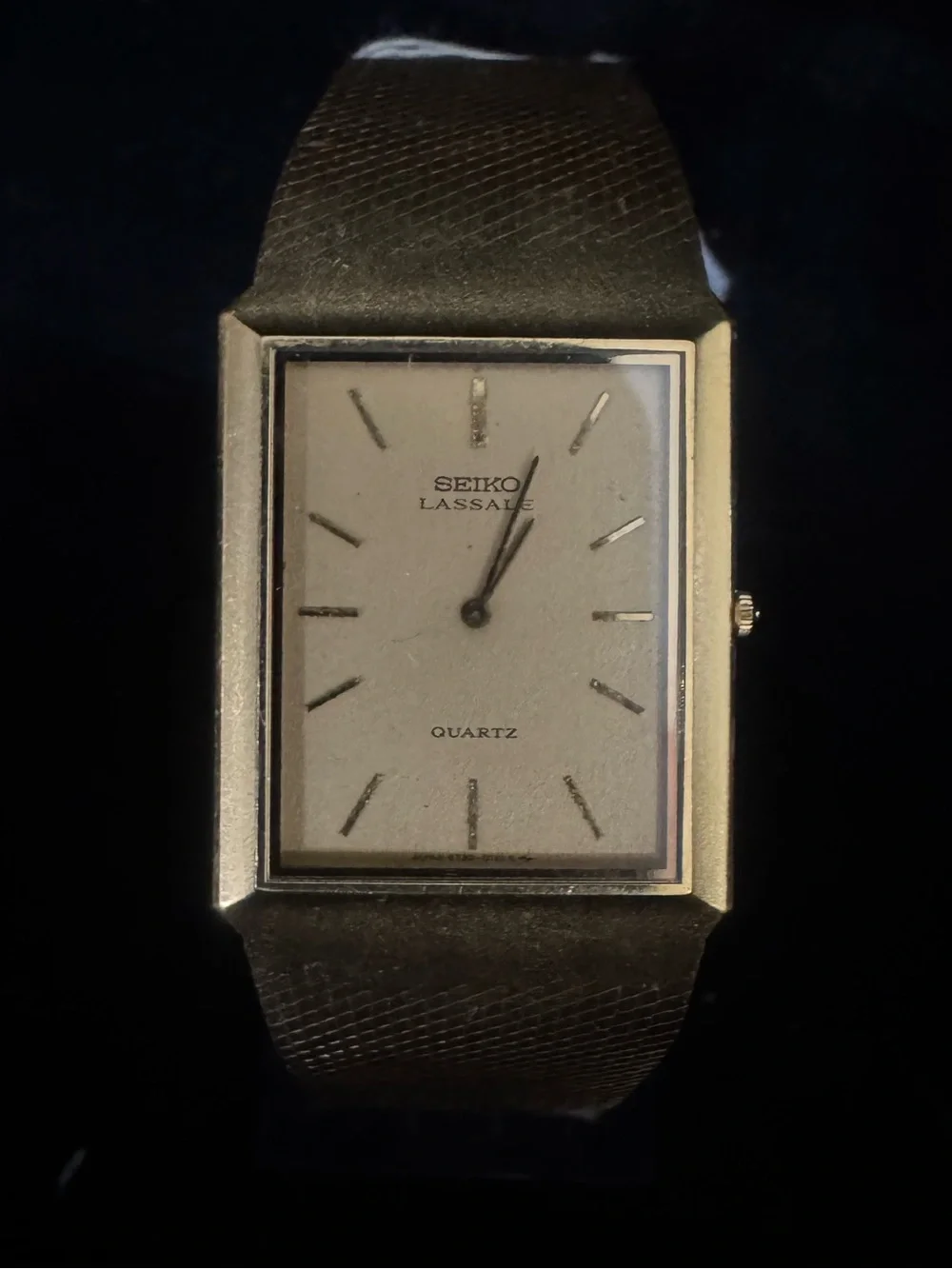 Seiko Lassale Rectangular Gold Tone Quartz Watch